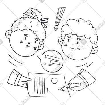 Man confirms the transaction with his signature on the paper PNG, SVG