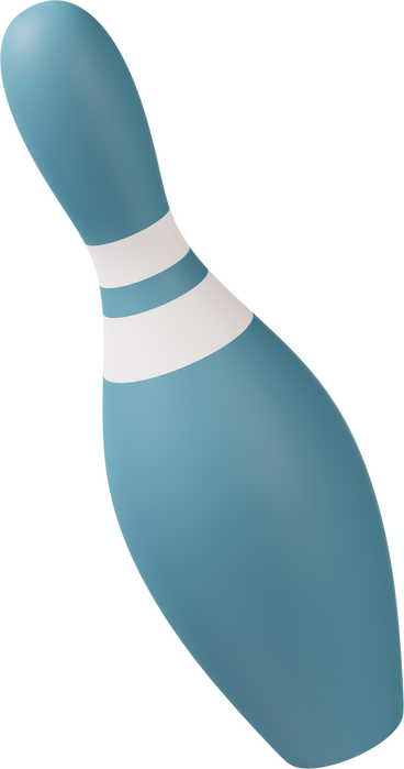 blue bowling pin PNG, SVG
