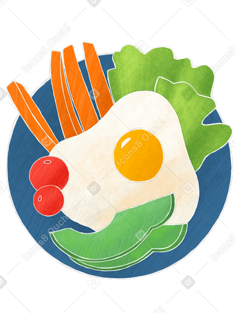 Тарелка со здоровыми продуктами питания в PNG, SVG