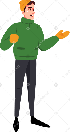 man in green jacket Illustration in PNG, SVG