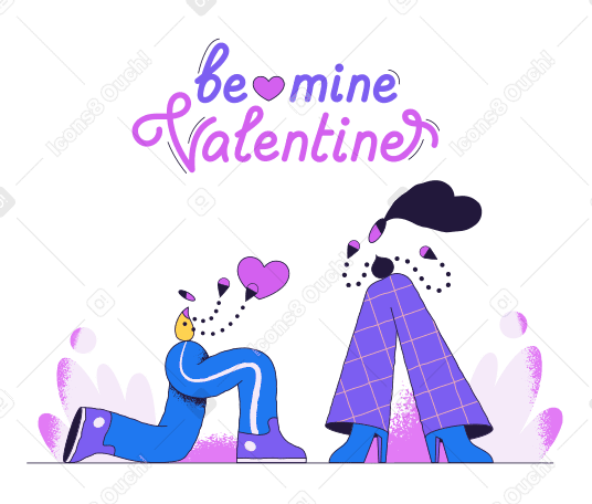 Be mine Valentine Illustration in PNG, SVG