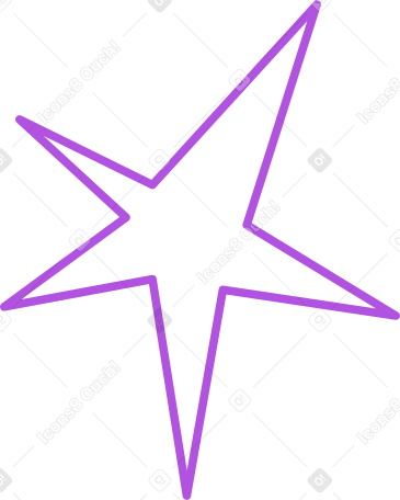 crooked five point star Illustration in PNG, SVG