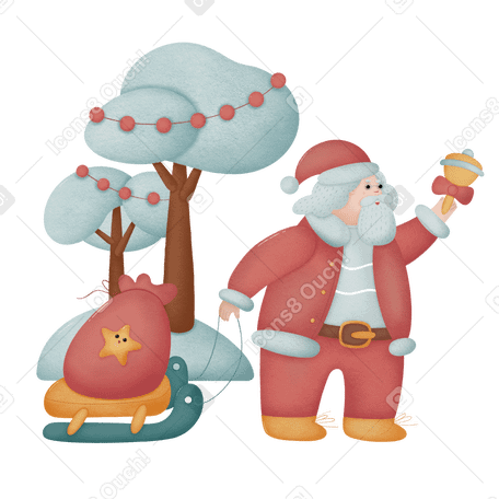Santa is here Illustration in PNG, SVG