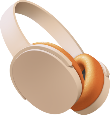 beige headphones PNG, SVG