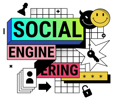 Social engineering mit gut/böse-smileys PNG, SVG