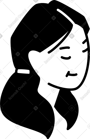 扎着两个马尾辫的年轻女子的头像 PNG, SVG