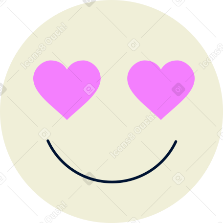 Emojis avec des yeux de coeur PNG, SVG