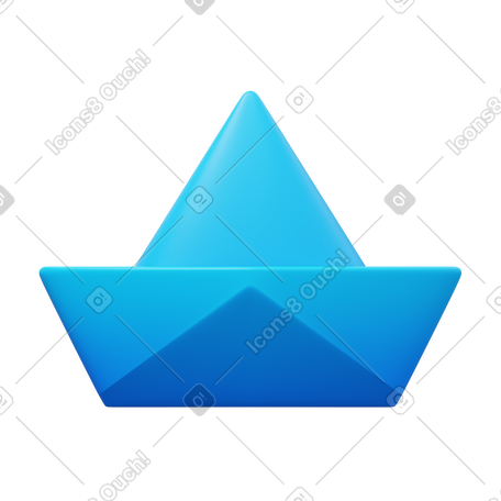 3D paper ship PNG, SVG