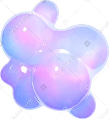 3D multicoloured irregular bubbly liquid PNG, SVG