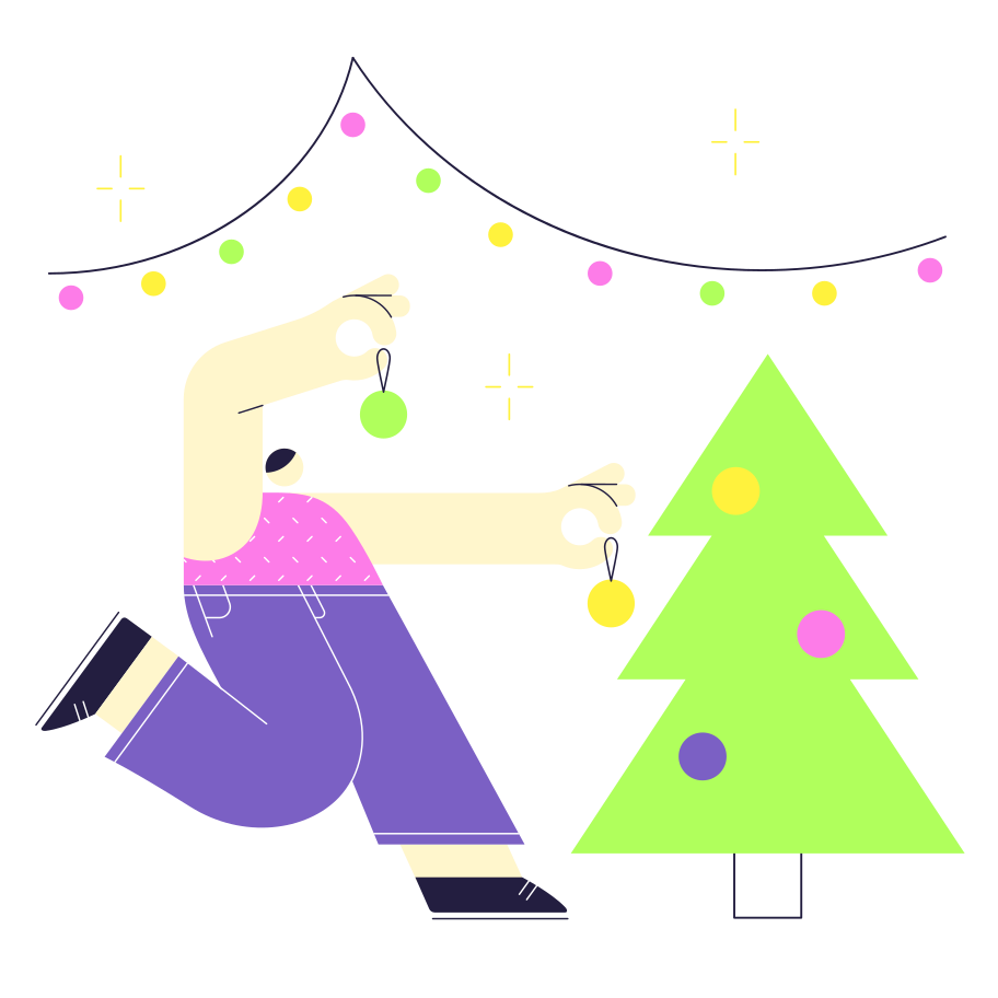 Christmas tree decoration Illustration in PNG, SVG