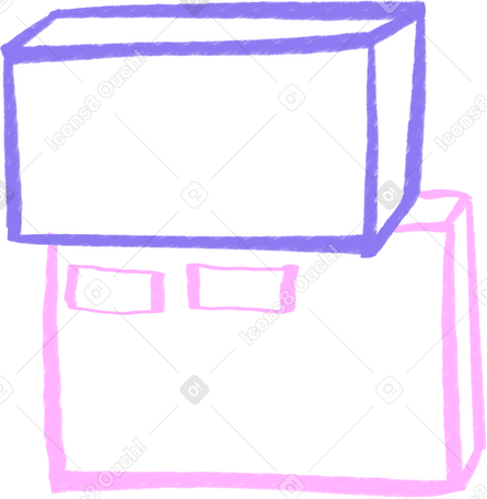 pink and purple boxes PNG, SVG
