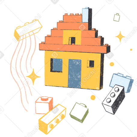 House built out of LEGO blocks PNG, SVG
