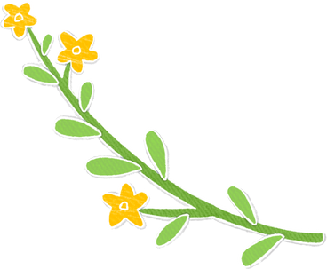 黄色い花の小枝 PNG、SVG