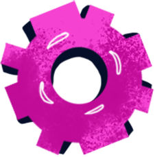 pink textured gear PNG, SVG