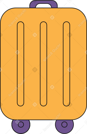 yellow suitcase Illustration in PNG, SVG