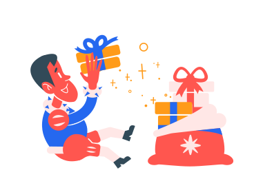 Getting presents PNG, SVG