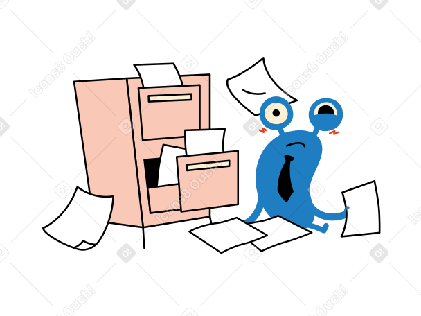 Character is searching for a document Illustration in PNG, SVG