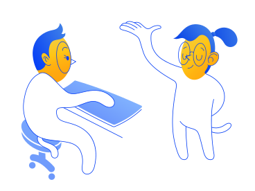 Character giving a presentation in front of an audience PNG, SVG