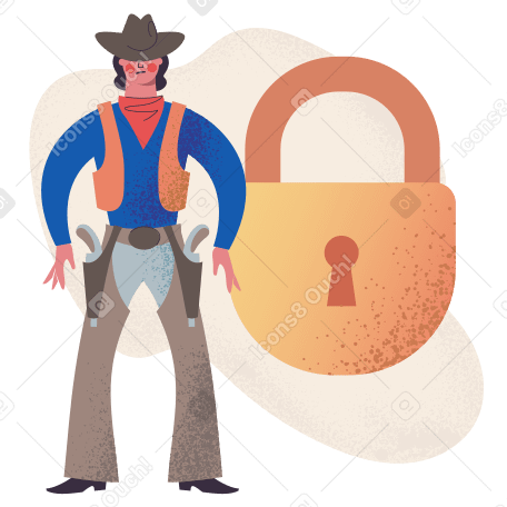 Cowboy with guns for protection PNG, SVG