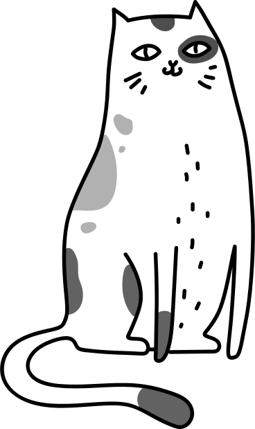 Сидящий кот в PNG, SVG