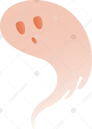 大きなオレンジ色の幽霊 PNG、SVG