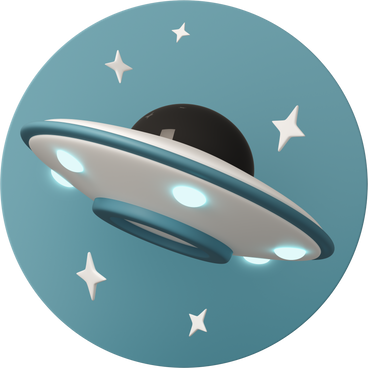 Ufo on blue background PNG, SVG