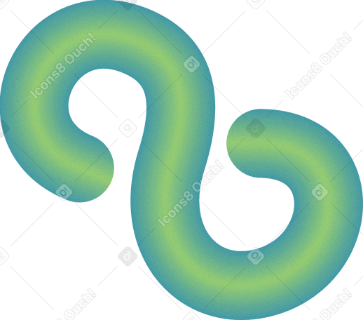 espiral volumétrica verde con textura PNG, SVG
