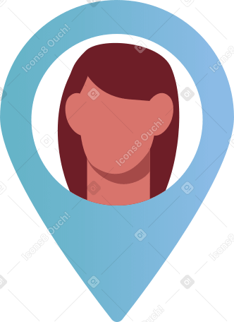 avatar of a female user in the geolocation icon PNG, SVG