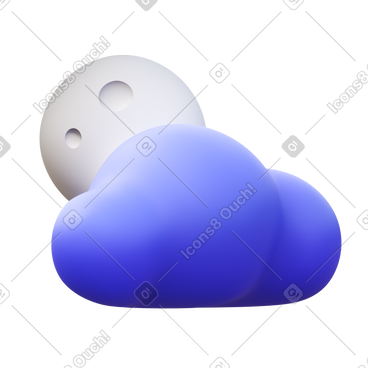 Moon and cloud PNG, SVG