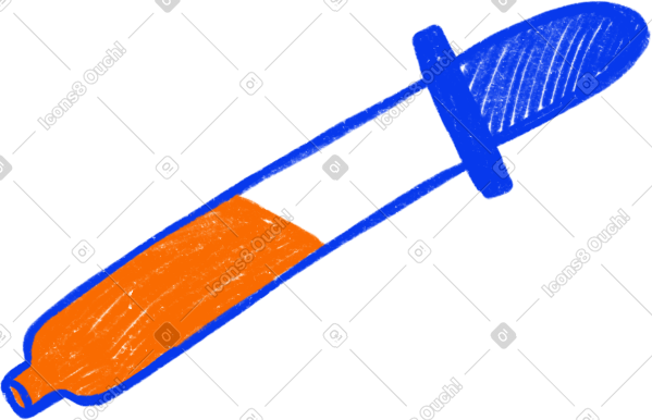 blue pipette with orange paint PNG, SVG