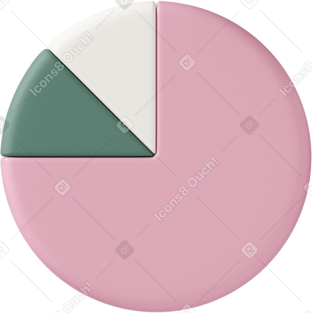 3D pie chart Illustration in PNG, SVG