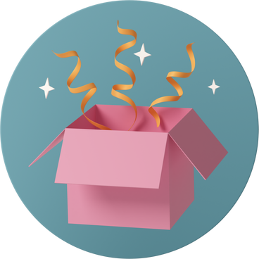 Gift box with streamers PNG, SVG