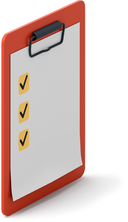 Red clipboard with checklist Illustration in PNG, SVG