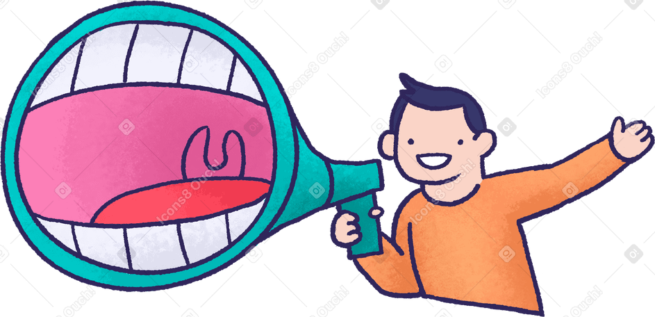 character with megaphone PNG, SVG