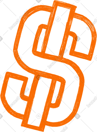 orange dollar sign PNG, SVG