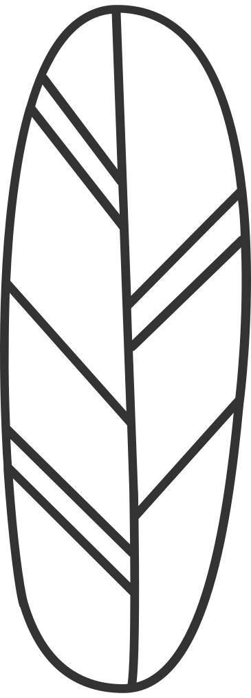 Oval vein black outline leaf PNG、SVG