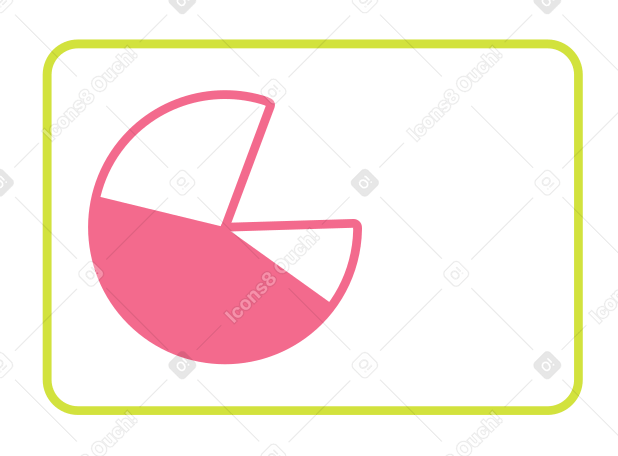 Window with piechart Illustration in PNG, SVG