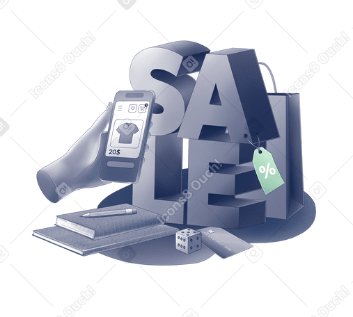 Sale text and online shopping PNG, SVG