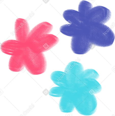 colored flowers Illustration in PNG, SVG