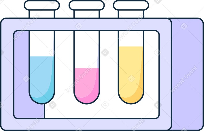 stand with three test tubes Illustration in PNG, SVG