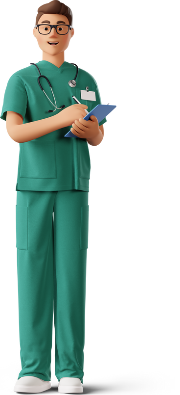 young doctor with clipboard PNG, SVG