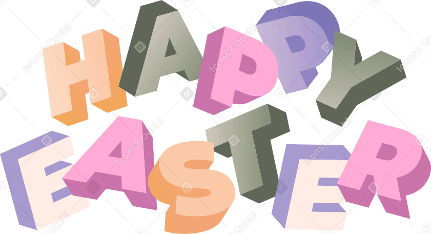 lettering happy easter text PNG, SVG