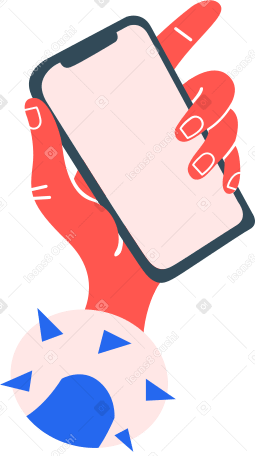 hand with phone Illustration in PNG, SVG