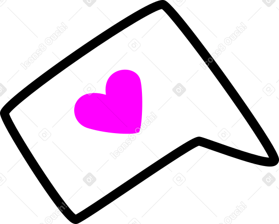 speech bubble color heart Illustration in PNG, SVG