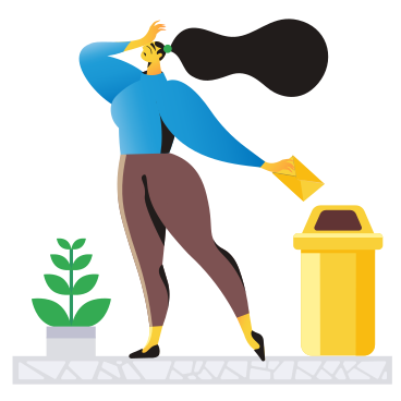 Woman throwing away a spam letter PNG, SVG
