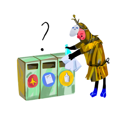 Separate garbage collection Illustration in PNG, SVG