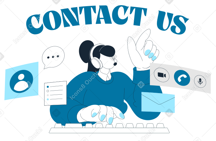Text contact us support service lettering PNG, SVG
