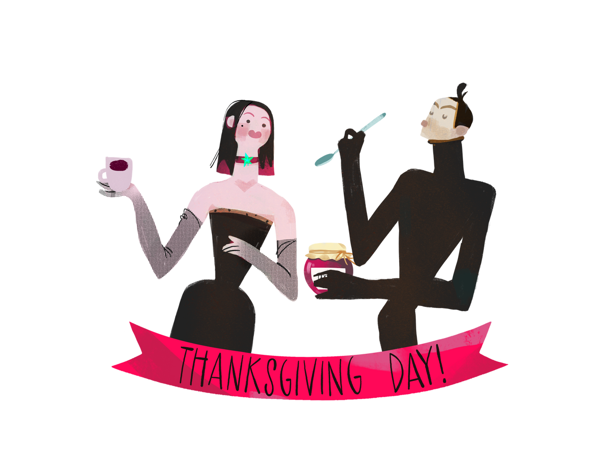 Thanksgiving day meeting Illustration in PNG, SVG