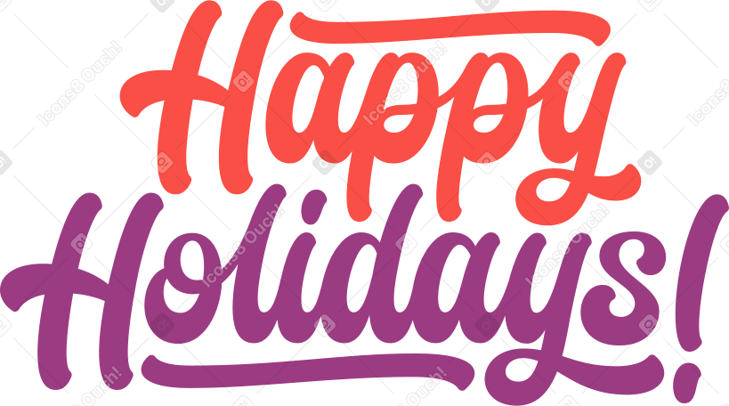 lettering happy holidays! Illustration in PNG, SVG