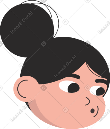 Woman head blowing air PNG, SVG